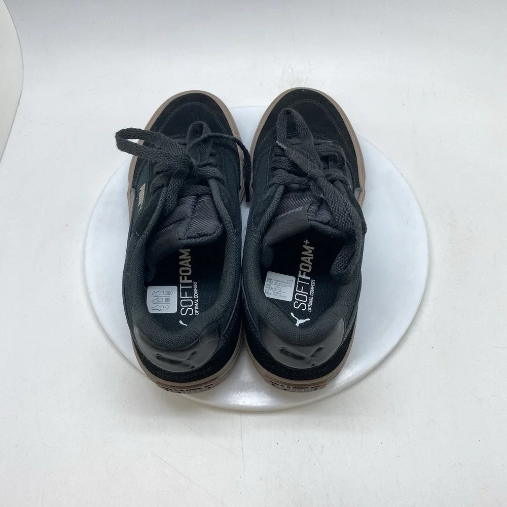 Puma Sneakers Mens 8.5 Black Suede Platform Court Classic Vulcanized 404131-01
